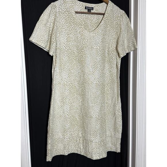 Nicole Miller Original Linen Blend Shift Dress Women's L beachy‎ light Fisherman - Picture 2 of 8